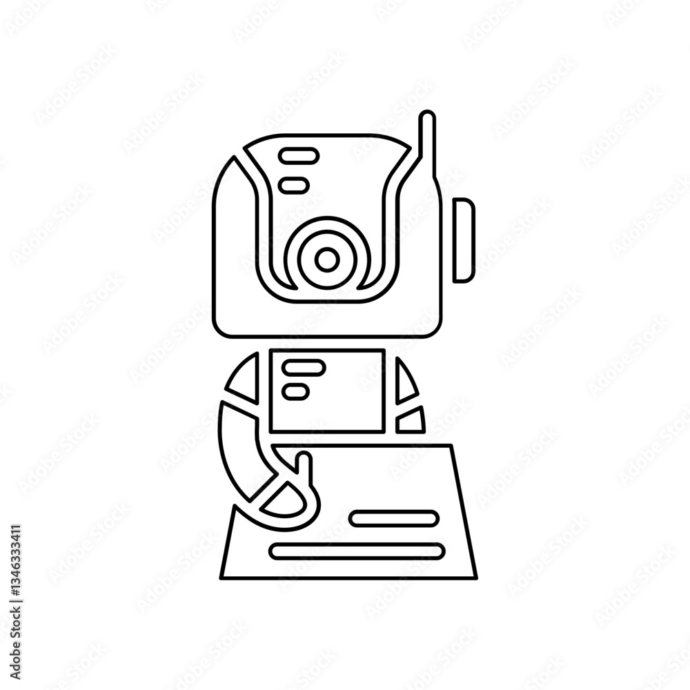 Poster machine learning icon in line style