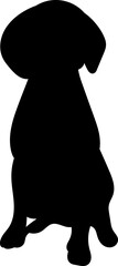 beagle dog sitting black silhouette vector