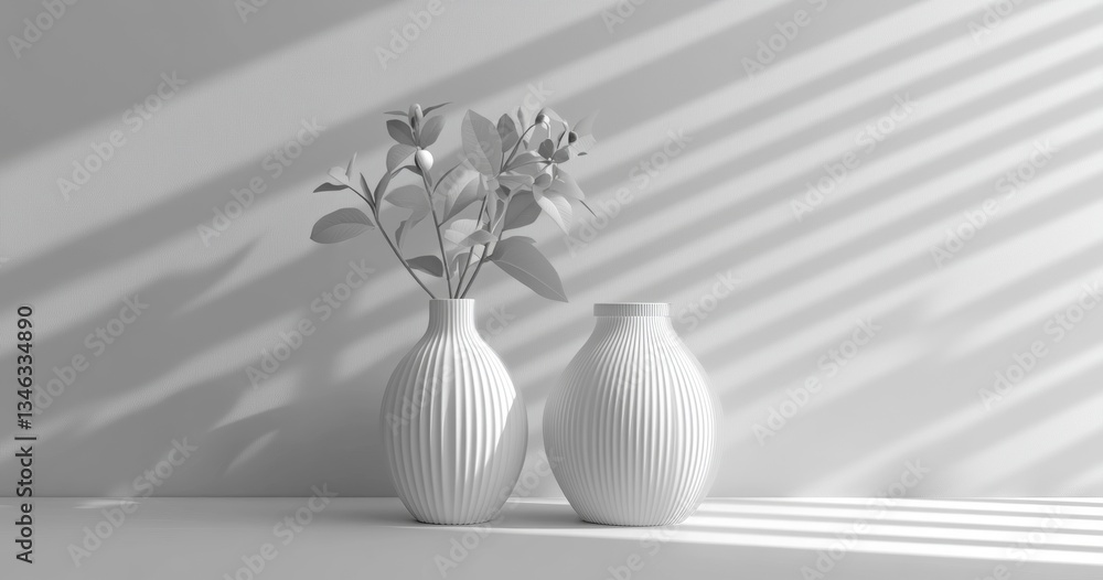 Poster a minimalist light gray background with an abstract design provides a suitable setting for product p