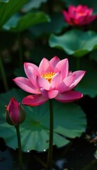 Water lily on natural red roses background flowers wall, flowersinapot, nature, florals