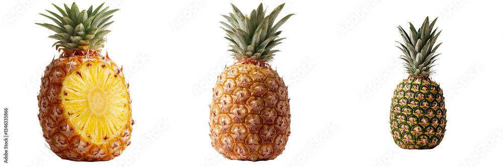 Poster Generative Ai created an image of a pineapple isolated on a transparent background