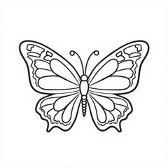 Coloring page Butterfly with only 5 elements. Simple for children from 0-1 years 