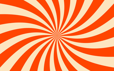 Vintage circus orange rays vector background.