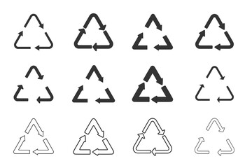 Recycle symbol PNG - icon set. Eco icons. Transparent PNG object graphic.