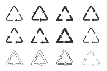 Recycle symbol PNG - icon set. Eco icons. Transparent PNG object graphic.