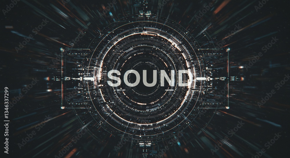 Poster sound innovation: an abstract visual of the word 