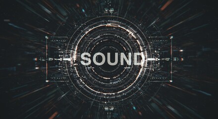 Obraz premium Sound Innovation: An abstract visual of the word 