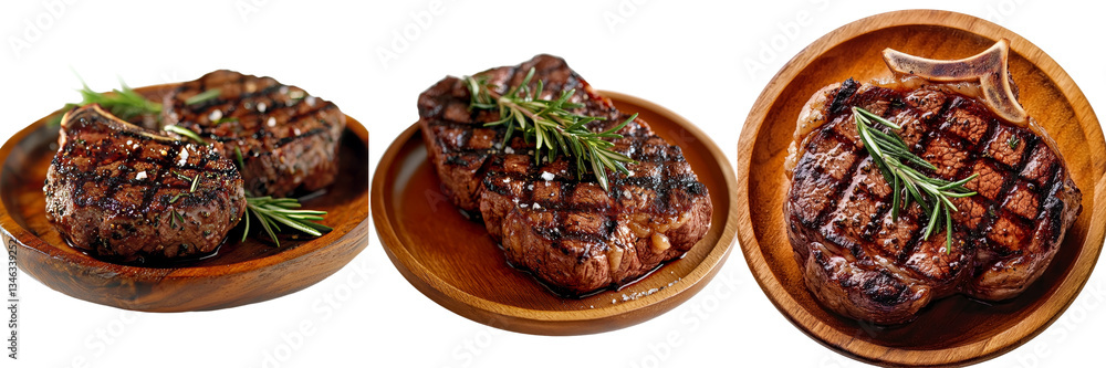 Fototapete isolated beef steak on transparent background made using generative ai