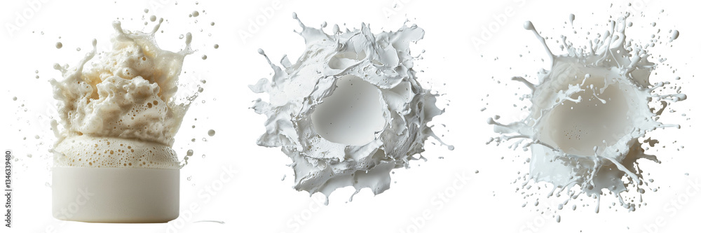 Leinwandbilder Generative Ai has created an image of a cleanser foam texture isolated on a transparent background