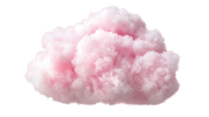 Fluffy Pink Cloud Isolated on Transparent Background for Creative Design and Artistic Projects