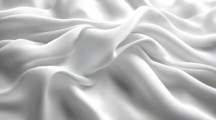 Obraz premium Serene White Silk: Draped Fabric in Elegant, Smooth Texture