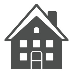 Two stores house solid icon, real estate concept. Vector graphics. Cottage building sign on white background, glyph style icon for mobile or web design.