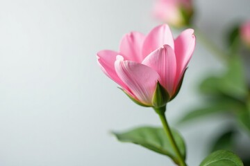 Single isolated flower bud on white background, delicate, floral, flower