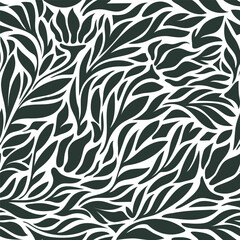 Seamless pattern abstract floral element hand draw