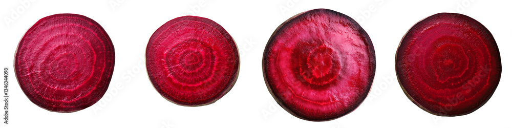 Poster An isolated beetroot slice is depicted on a transparent background, generated by Generative Ai