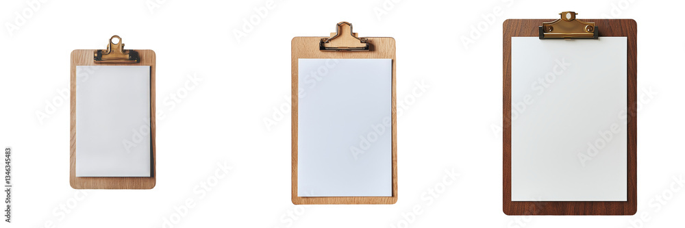Aufkleber The image of a clipboard with blank white paper isolated on a transparent background was made using Generative Ai