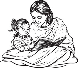 Mom and Child Coloring Pages
