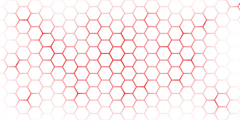 Abstract Hexagon white background, red light and shadow. Abstract background design with white hexagon and red light. Abstract. Hexagon.