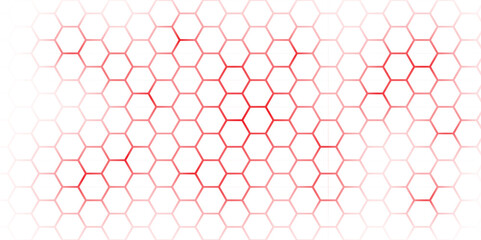 Abstract Hexagon white background, red light and shadow. Abstract background design with white hexagon and red light. Abstract. Hexagon. Vector.	
