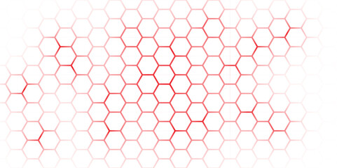 Abstract Hexagon white background, red light and shadow. Abstract background design with white hexagon and red light. Abstract. Hexagon. Vector.	