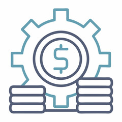 Money Management Icon - Minimal Line Art Vector on White Background