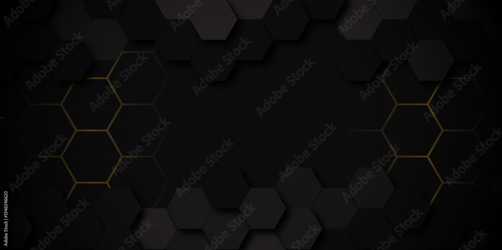 Poster hexagonal abstract metal background with light. abstract hexagon background. hexagon.