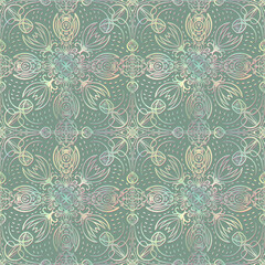 Multi colored floral ornament. Abstrac print. Paper texture background. Digital painting. Noise effect.