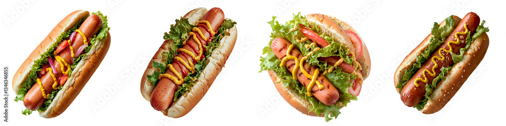 Poster on a transparent background, an isolated hot dog topping is displayed, generated by generative ai