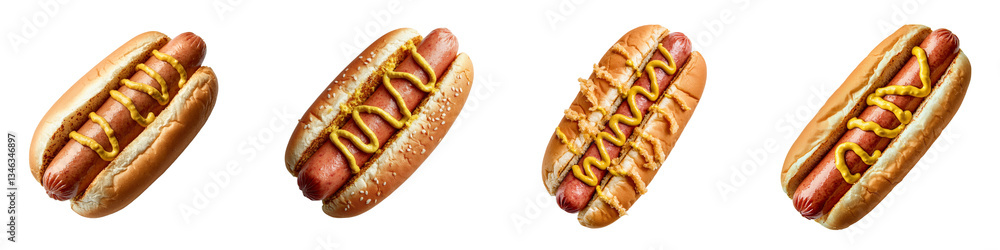 Poster An image of an isolated hot dog on a transparent background was created with the help of Generative Ai
