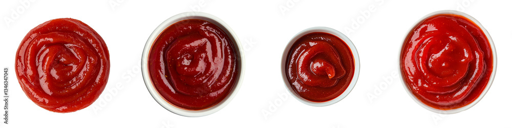 Leinwandbilder An isolated ketchup drop on a transparent background has been generated using advanced Generative Ai technology