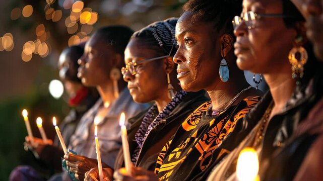 Candlelit ceremony held in poignant remembrance of the slave trade's victims. International Day for the Remembrance of the Slave Trade and Its Abolition, August 23