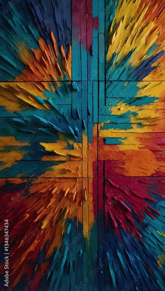 Poster colorful abstract wall art creating an intriguing visual display