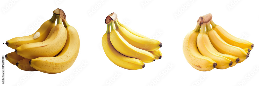 Poster on a transparent background, a grouping of bananas is prominently displayed, courtesy of generative 