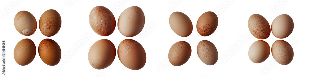 Poster brown eggs on a transparent background have been generated using stock technology