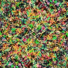 Haotic abstract brushstrokes  painting on paper texture background. Digital painting. Noise effect.