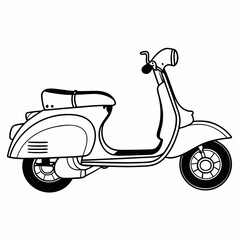 Obraz premium vintage scooter vector illustration