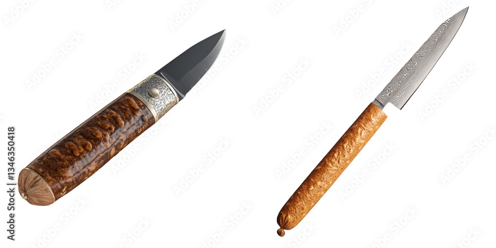 Poster an isolated steak knife on a transparent background has been generated using stock tools