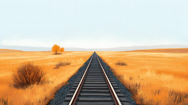 railway, train, rail, railroad, track, transportation, travel, tracks, transport, sky, road, steel, landscape, perspective, rails, way, line, distance, journey, long, path, nature, iron, parallel, met
