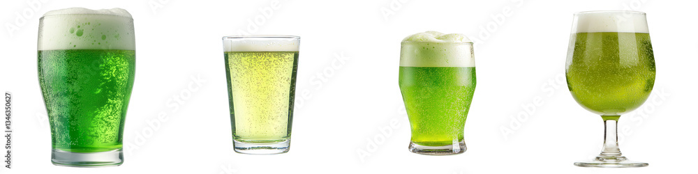 Leinwandbilder isolated green beer on a transparent background is a creation of generative ai technology