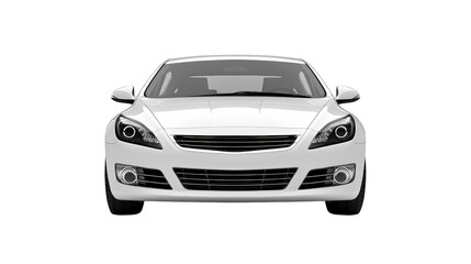 Naklejka premium Sleek white car on a vibrant blue and green abstract background, modern automotive design