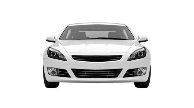 Sleek white car on a vibrant blue and green abstract background, modern automotive design