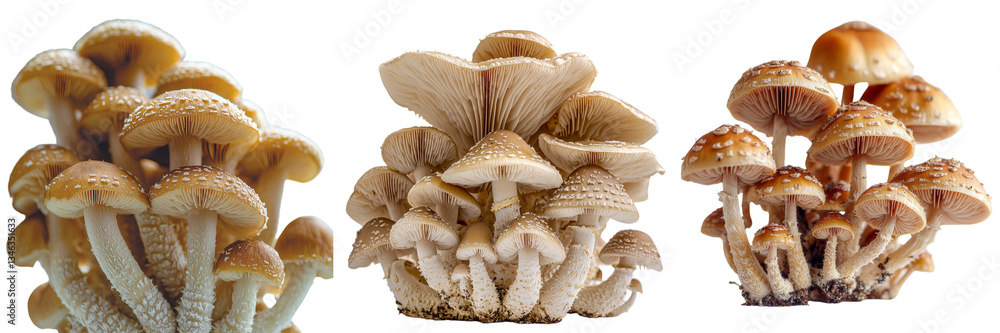 Poster a transparent background features isolated champignon mushrooms generated by ai