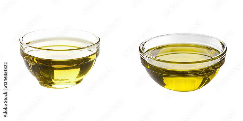 Poster isolated on a transparent background is a bowl of olive oil, generated by generative ai