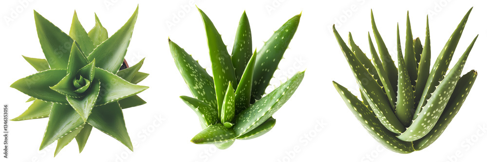 Poster a transparent background provides the setting for an isolated aloe vera, produced by generative ai t