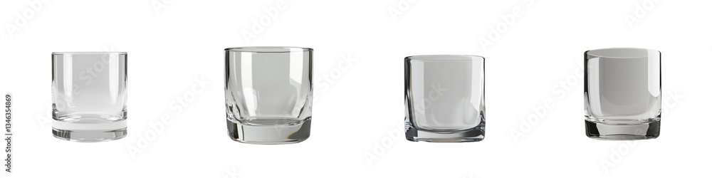 Poster On a transparent background, Generative Ai has generated an image of a solitary empty glass