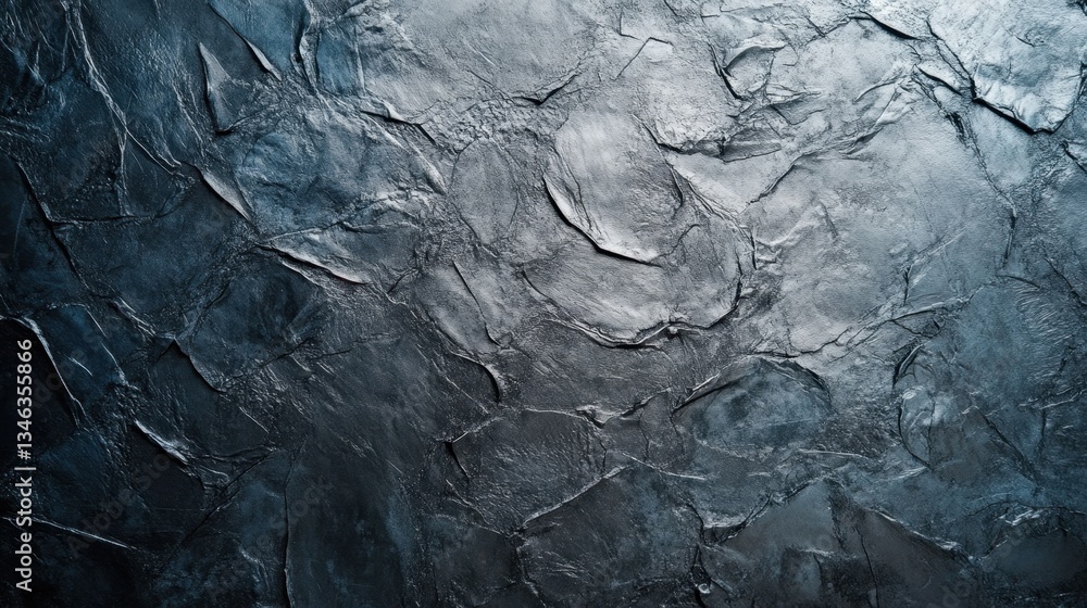 Poster this image showcases a textured surface of dark stones, featuring intricate patterns and unique shad