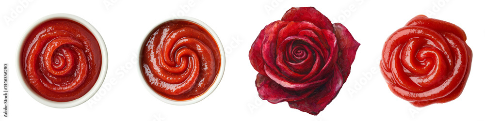 Poster An isolated sample of tasty tomato paste is displayed on a transparent background, made possible by Generative Ai