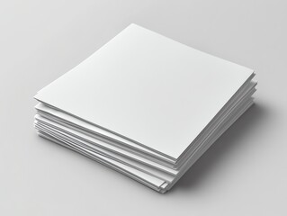 Neat Stack of Blank Square Papers: Minimalist Mockup
