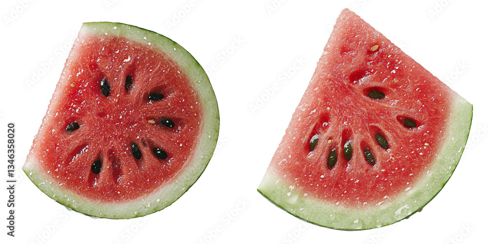 Poster transparent backgrounds feature isolated single slices of watermelon generated by ai