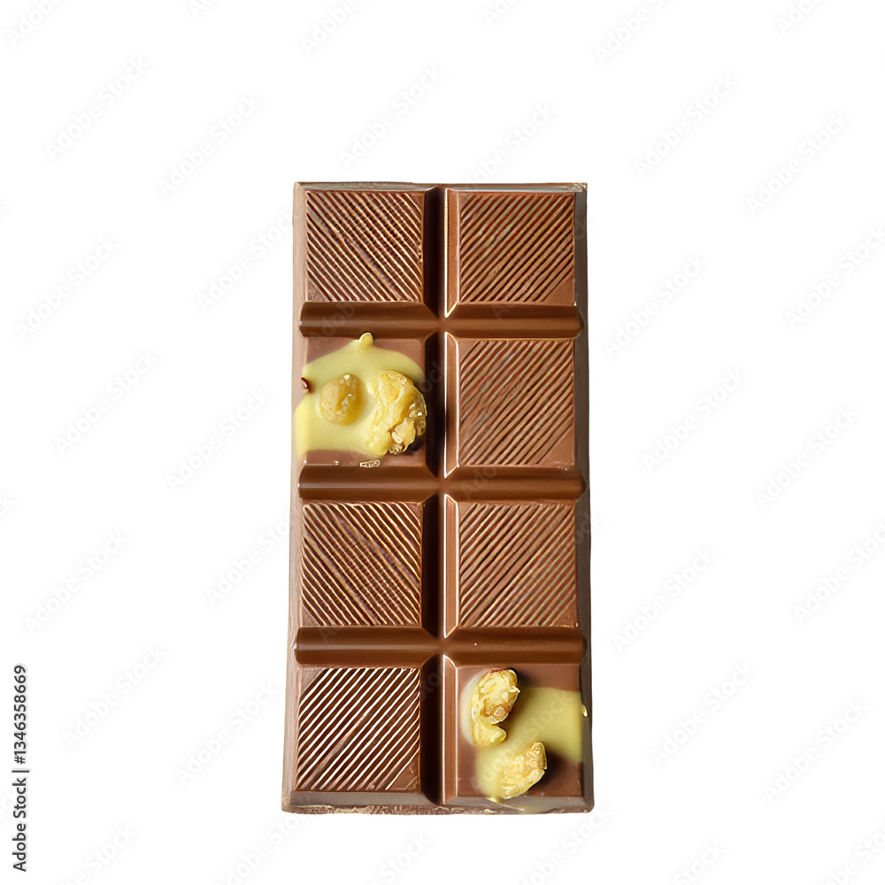 Poster A chocolate bar is shown isolated on a transparent background, created with Generative Ai